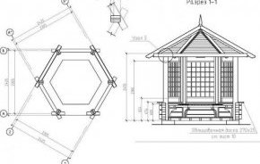 Чтобы правильно самостоятельно составить проект деревянной беседки, необходимо создать грамотный эскиз будущей постройки и рабочие чертежи